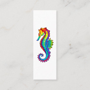 Rainbow Polygonal Seahorse Mini Business Card