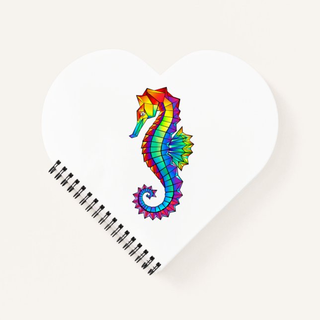 Rainbow Polygonal Seahorse Notebook (Front)