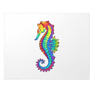 Rainbow Polygonal Seahorse Notepad