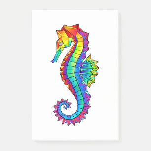 Rainbow Polygonal Seahorse Post-it Notes