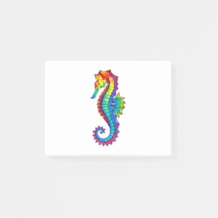Rainbow Polygonal Seahorse Post-it Notes