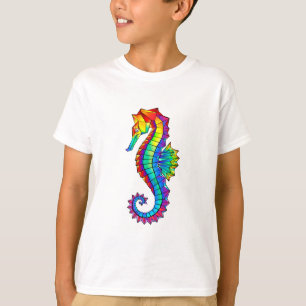 Rainbow Polygonal Seahorse T-Shirt