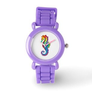 Rainbow Polygonal Seahorse Watch
