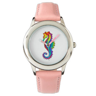 Rainbow Polygonal Seahorse Watch