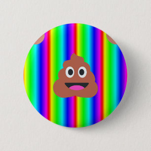 rainbow poop emoji 2 inch round button