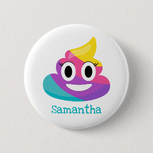 Rainbow Poop Emoji 2 Inch Round Button