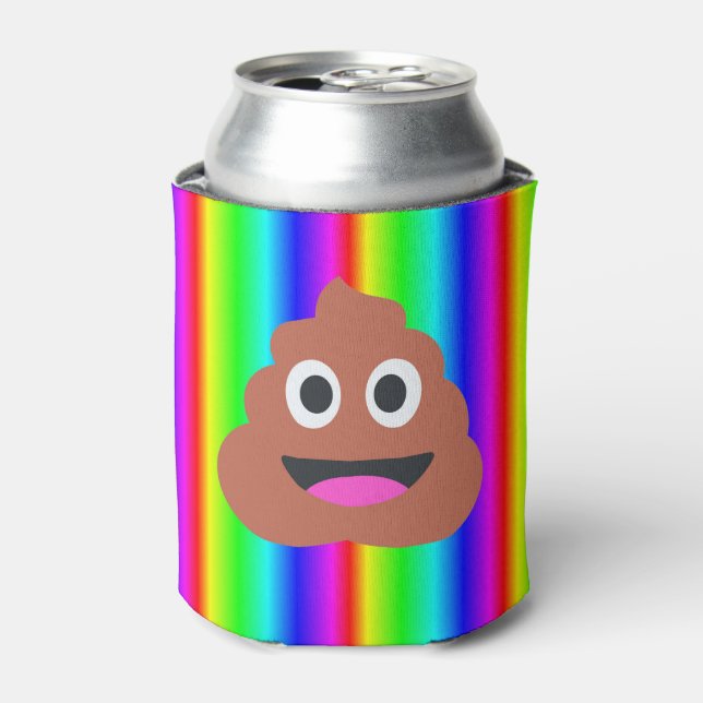 rainbow poop emoji can holder cooler (Can Front)