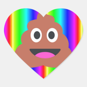 rainbow poop emoji heart sticker