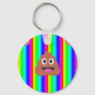 rainbow poop emoji keychain