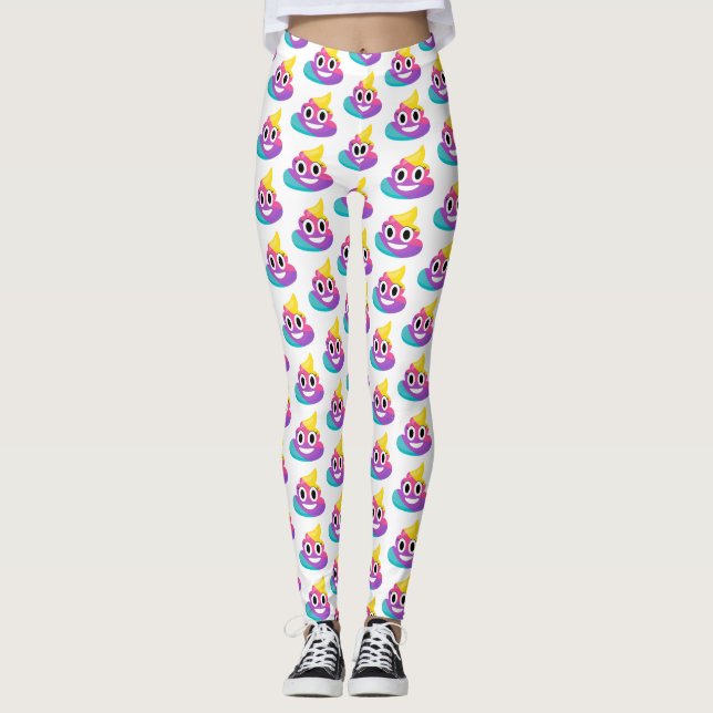 Rainbow Poop Emoji Leggings (Front)
