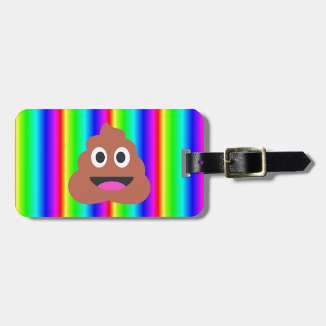 rainbow poop emoji luggage tag (Front Horizontal)