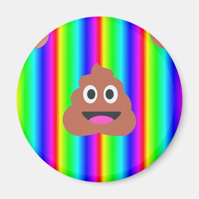 rainbow poop emoji magnet (Front)