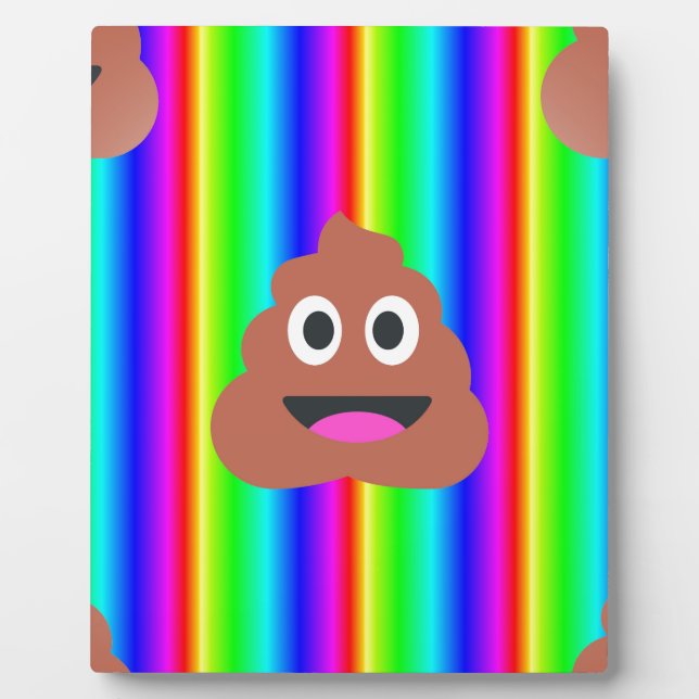 rainbow poop emoji plaque (Front)