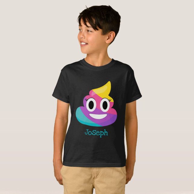Rainbow Poop Emoji T-Shirt (Front Full)