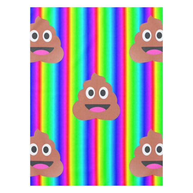 rainbow poop emoji table cloth tablecloth (Front)