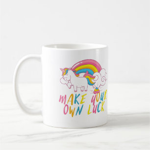 Rainbow Pooping Unicorn Make Your Own Luck Coffee Mug