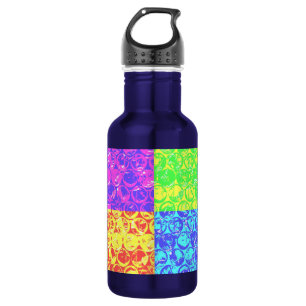 Rainbow pop art bubble wrap 532 ml water bottle