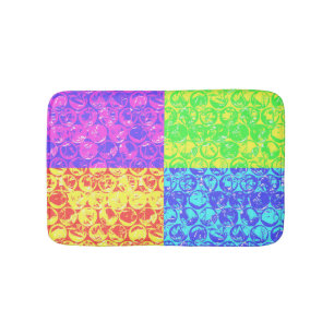 Rainbow pop art bubble wrap bath mat