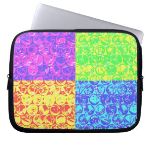 Rainbow pop art bubble wrap laptop sleeve