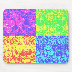 Rainbow pop art bubble wrap mouse pad