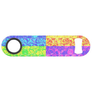 Rainbow pop art bubble wrap speed bottle opener