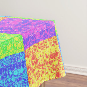 Rainbow pop art bubble wrap tablecloth