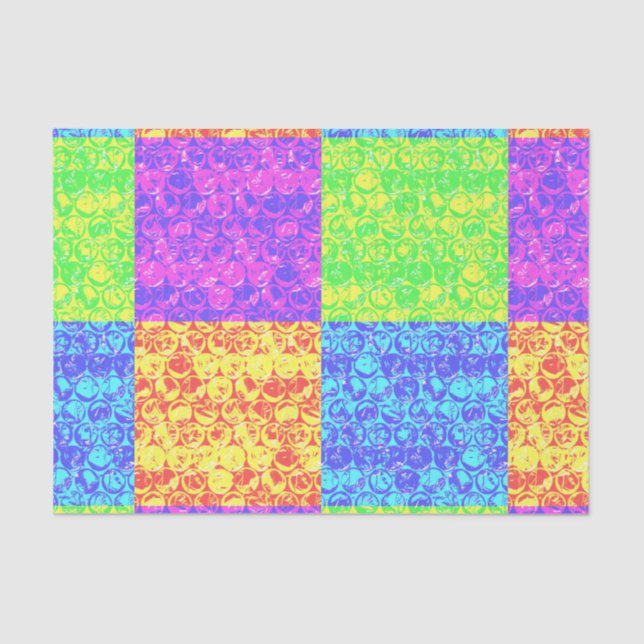 Rainbow pop art bubble wrap tissue paper (Front)