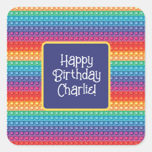Rainbow Pop It Fidget Toy Pattern Personalized   Square Sticker