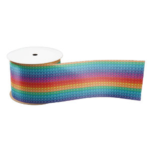 Rainbow Pop It Fidget Toy Pattern  Satin Ribbon
