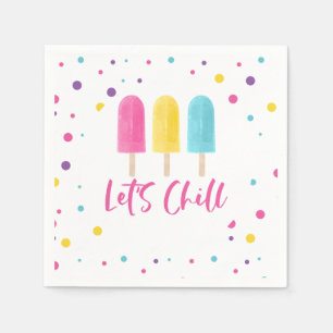 Rainbow Pop Let's Chill Birthday Napkin
