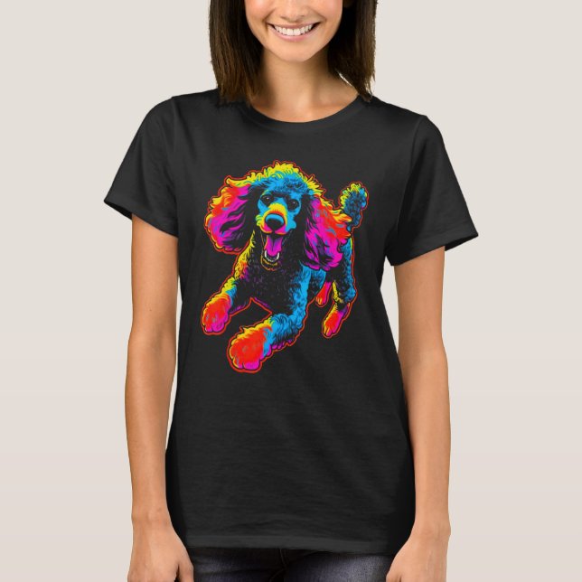 Rainbow Pop Poodle Dog T-Shirt (Front)