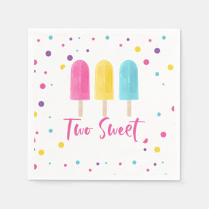 Rainbow Pop Two Sweet 2nd Birthday Napkin