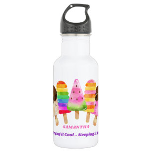 Rainbow Popsicle Colourful Kids Personalized 532 Ml Water Bottle