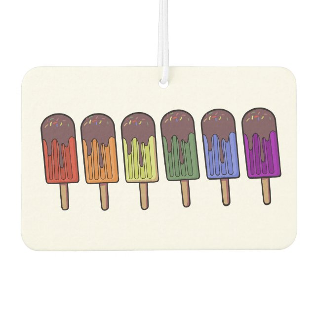 Rainbow Popsicle Parade Air Freshener (Front)
