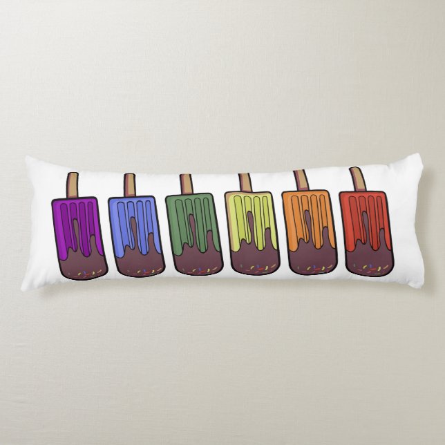Rainbow Popsicle Parade Body Pillow (Front)