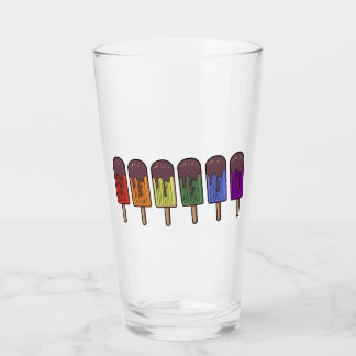 Rainbow Popsicle Parade Glass