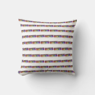 Rainbow Popsicle Parade Throw Pillow