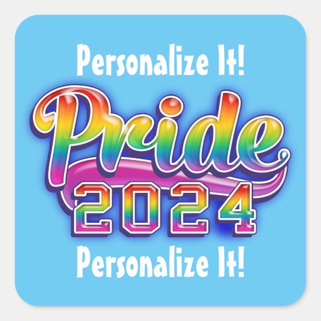Rainbow Pride 2024 Square Sticker (Front)