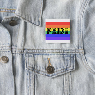 Rainbow Pride 2 Inch Square Button