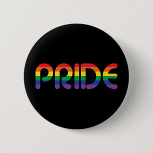Rainbow Pride Balloon Letters 2 Inch Round Button