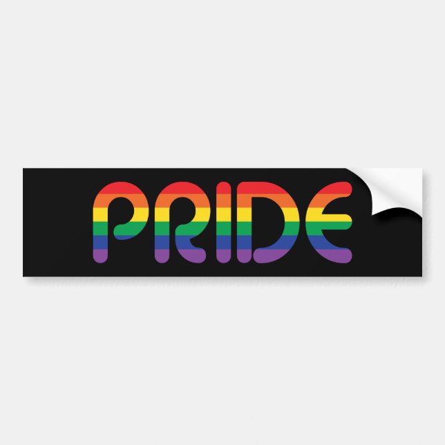Rainbow Pride Balloon Letters Bumper Sticker (Front)