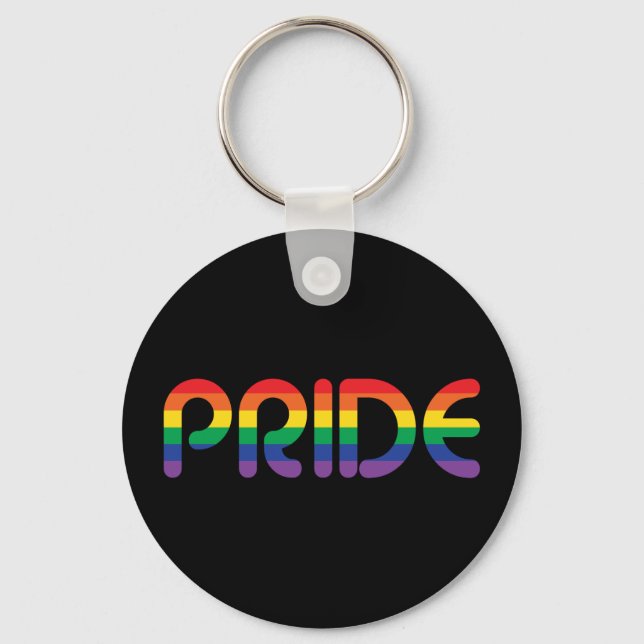 Rainbow Pride Balloon Letters Keychain (Front)