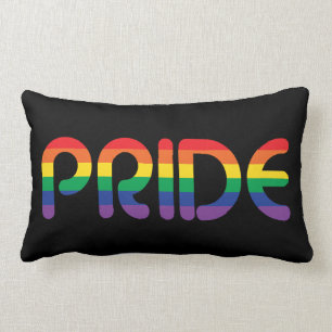Rainbow Pride Balloon Letters Lumbar Pillow
