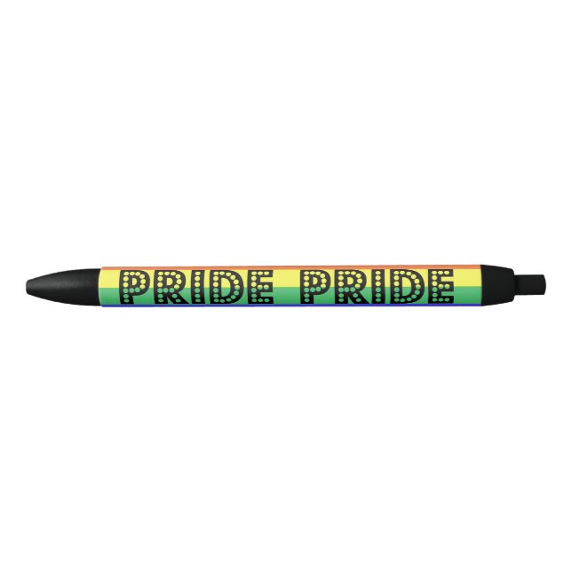Rainbow Pride Black Ink Pen (Front)