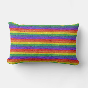 Rainbow Pride Bricks Lumbar Pillow