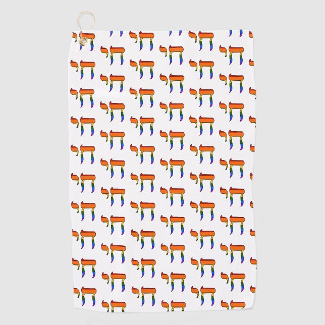 Rainbow Pride Chai Flag  Golf Towel (Front)