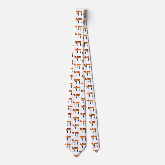 Rainbow Pride Chai Flag  Tie (Front)