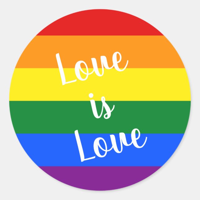 Rainbow pride - classic round sticker (Front)