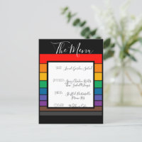 Rainbow Pride Colour Block Stripe Menu