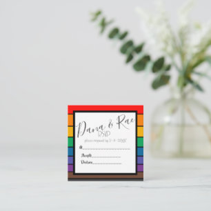 Rainbow Pride Colour Block Stripes Enclosure Card